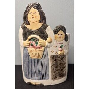Vintage Les Artisian Sigma Mother Daughter Utensil Holder